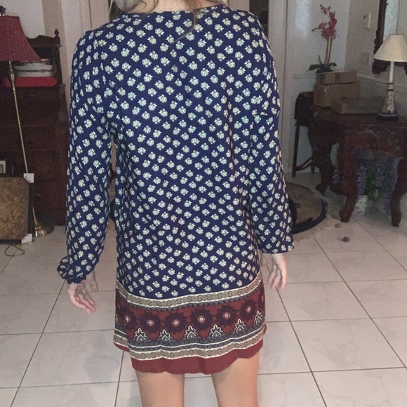 Living doll floral bandana print tie front dress S - Picture 4 of 8